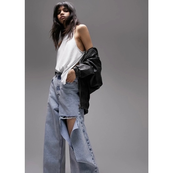 Topshop Ripped High Waist Oversize Mom Jeans - Picture 8 of 8